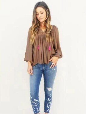 Blue Boheme Dalhia Tunic Chocolate Shirt